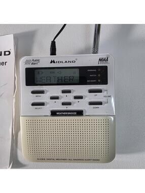 Midland WR-100 NOAA All Hazards Weather Alert Radio With AC Adapter & Manual
